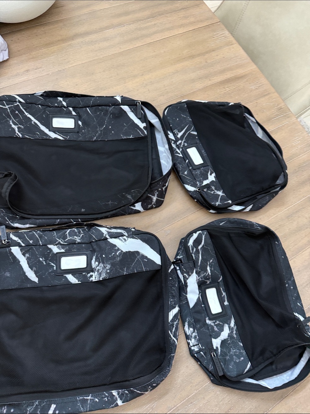Calpak Black Marble Toiletry & Packing Cube Set